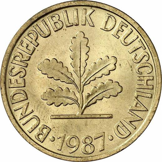 Rewers monety - 10 fenigów 1987 D - cena  monety - Niemcy, RFN