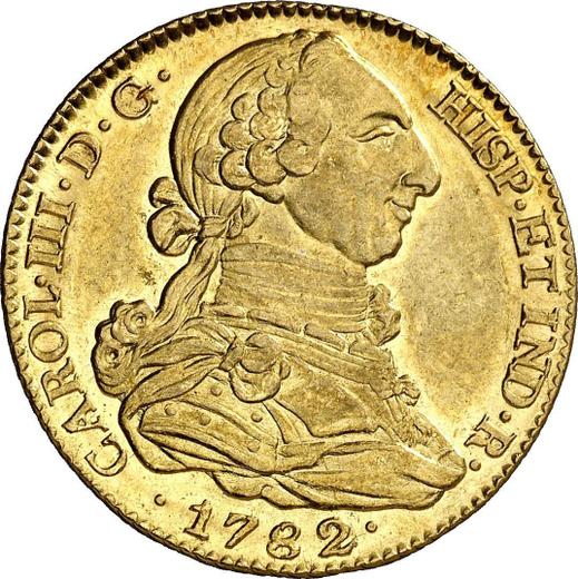 Awers monety - 4 escudo 1782 M PJ - cena złotej monety - Hiszpania, Karol III