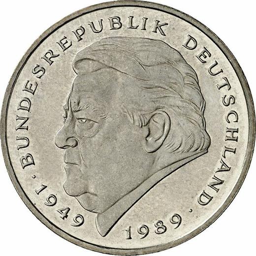 Obverse 2 Mark 1994 F "Franz Josef Strauss" -  Coin Value - Germany, FRG