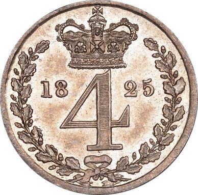 Reverso 4 peniques (Groat) 1825 "Maundy" - valor de la moneda de plata - Gran Bretaña, Jorge IV