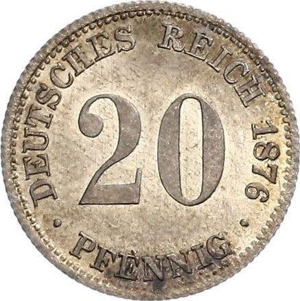 Anverso 20 Pfennige 1876 E "Tipo 1873-1877" - valor de la moneda de plata - Alemania, Imperio alemán