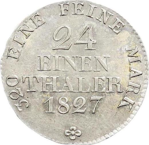 Reverse 1/24 Thaler 1827 S - Silver Coin Value - Saxony-Albertine, Frederick Augustus I