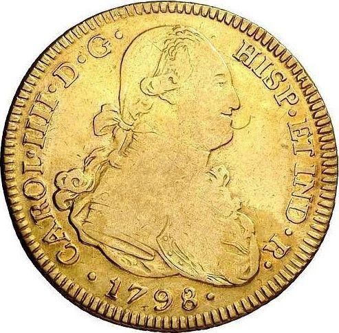 Anverso 4 escudos 1798 PTS PP - valor de la moneda de oro - Bolivia, Carlos IV