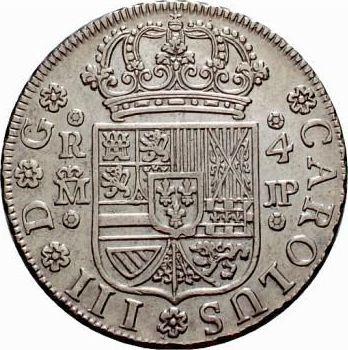 Аверс монеты - 4 реала 1761 года M JP - цена серебряной монеты - Испания, Карл III