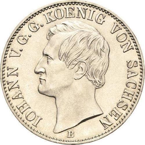Аверс монеты - Талер 1861 года B "Тип 1860-1861" - цена серебряной монеты - Саксония-Альбертина, Иоганн