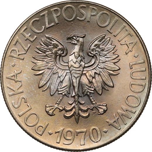 Anverso 10 eslotis 1970 MW "Bicentenario de la muerte de Tadeusz Kościuszko" - valor de la moneda  - Polonia, República Popular