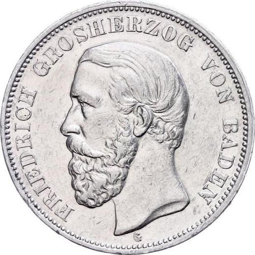 Аверс монеты - 5 марок 1901 года G "Баден" - цена серебряной монеты - Германия, Германская Империя