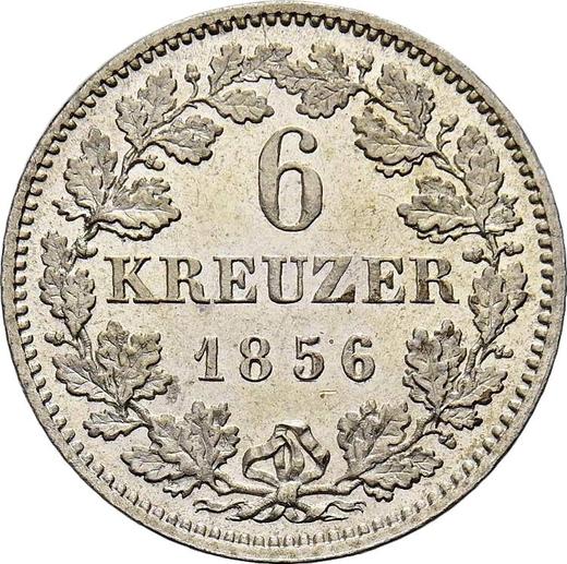 Реверс монеты - 6 крейцеров 1856 года - цена серебряной монеты - Бавария, Максимилиан II