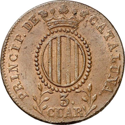 Реверс монеты - 3 куарто 1844 года "Каталония" - цена  монеты - Испания, Изабелла II