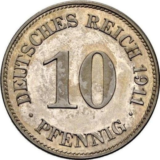 Awers monety - 10 fenigów 1911 E "Typ 1890-1916" - cena  monety - Niemcy, Cesarstwo Niemieckie
