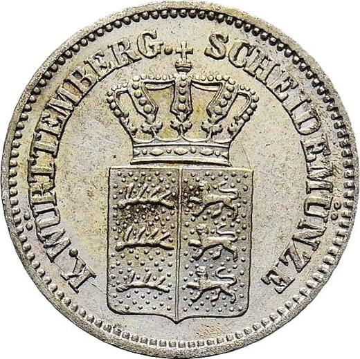 Awers monety - 1 krajcar 1860 - cena srebrnej monety - Wirtembergia, Wilhelm I