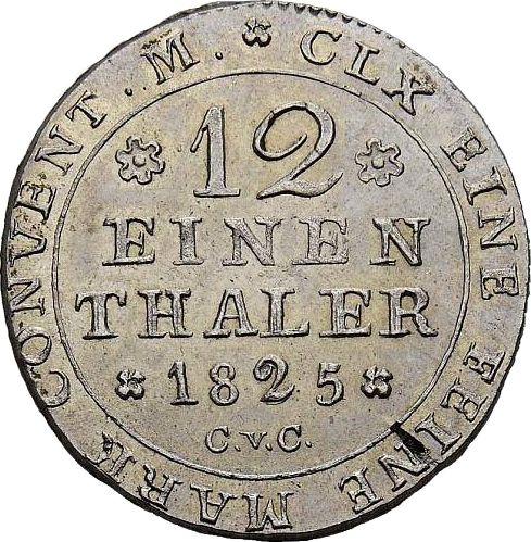 Reverso 1/12 tálero 1825 CvC - valor de la moneda de plata - Brunswick-Wolfenbüttel, Carlos II