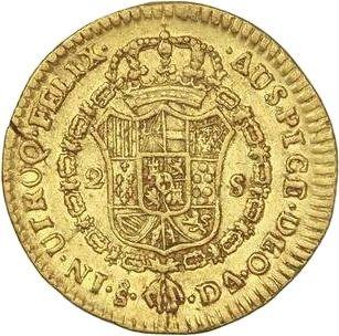 Reverso 2 escudos 1781 So DA - valor de la moneda de oro - Chile, Carlos III