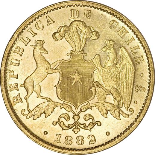 Reverso 10 pesos 1882 So - valor de la moneda  - Chile, República