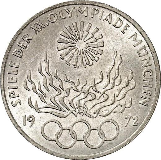 Anverso 10 marcos 1972 "Juegos de la XX Olimpiada de Verano" Rotación del sello - valor de la moneda de plata - Alemania, RFA