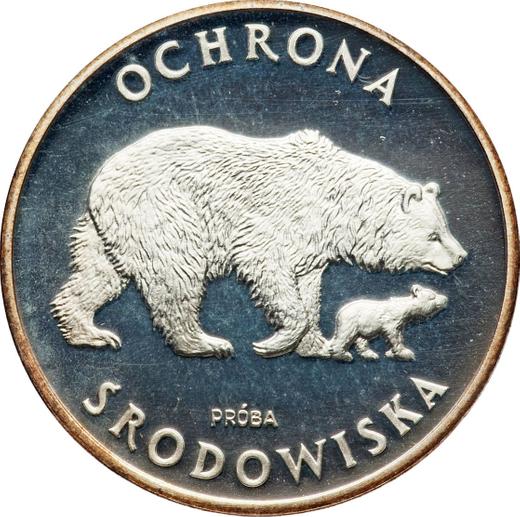 Reverso Pruebas 100 eslotis 1983 MW "Oso" Plata - valor de la moneda de plata - Polonia, República Popular