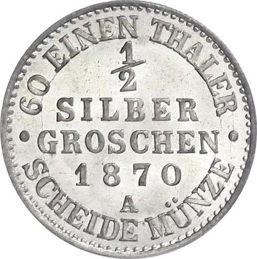 Reverso Medio Silber Groschen 1870 A - valor de la moneda de plata - Prusia, Guillermo I