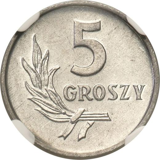 Rewers monety - 5 groszy 1965 MW - cena  monety - Polska, PRL