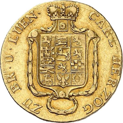 Аверс монеты - 2 1/2 талера 1825 года CvC - цена золотой монеты - Брауншвейг-Вольфенбюттель, Карл II