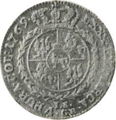 Реверс монеты - Злотовка (4 гроша) 1769 года IS - цена серебряной монеты - Польша, Станислав II Август