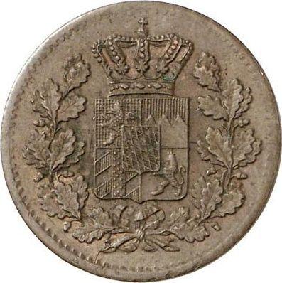 Аверс монеты - 1 пфенниг 1862 года - цена  монеты - Бавария, Максимилиан II