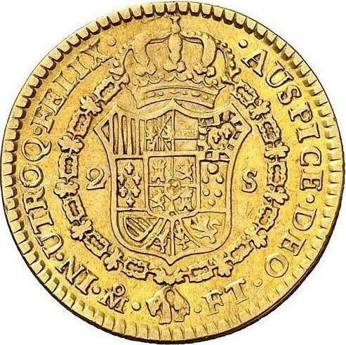 Rewers monety - 2 escudo 1803 Mo FT - cena złotej monety - Meksyk, Karol IV