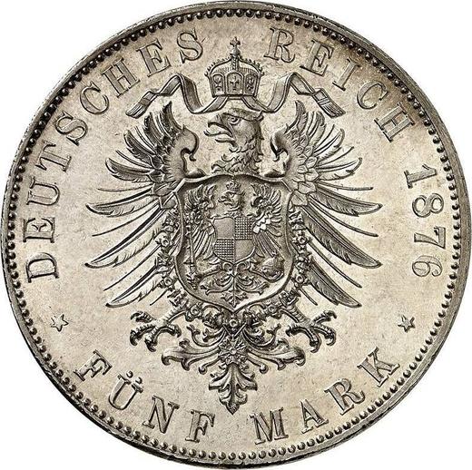 Реверс монеты - 5 марок 1876 года G "Баден" - цена серебряной монеты - Германия, Германская Империя