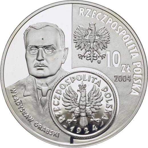Аверс монеты - 10 злотых 2004 года MW AN "История польского злотого - 1 злотый II Республики" - цена серебряной монеты - Польша, III Республика после деноминации