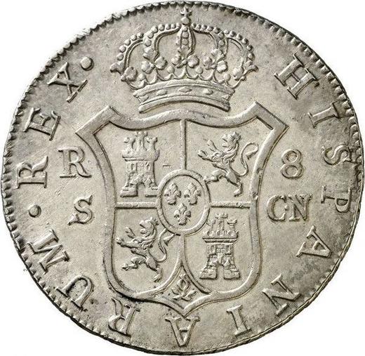 Реверс монеты - 8 реалов 1797 года S CN - цена серебряной монеты - Испания, Карл IV