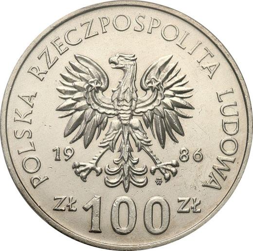 Obverse 100 Zlotych 1986 MW SW "Wladyslaw the Short" Copper-Nickel - Poland, Peoples Republic