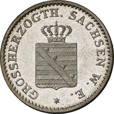 Awers monety - 1 silbergroschen 1858 A - cena srebrnej monety - Saksonia-Weimar-Eisenach, Karol Aleksander
