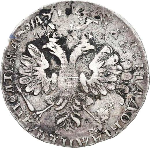 Revers Poltina (1/2 Rubel) ҂АΨE (1705) "Porträt des Jahres 1706" Adler im neuen Stil - Silbermünze Wert - Rußland, Peter I