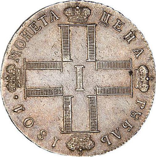 Awers monety - Rubel 1801 СМ ОМ - cena srebrnej monety - Rosja, Paweł I