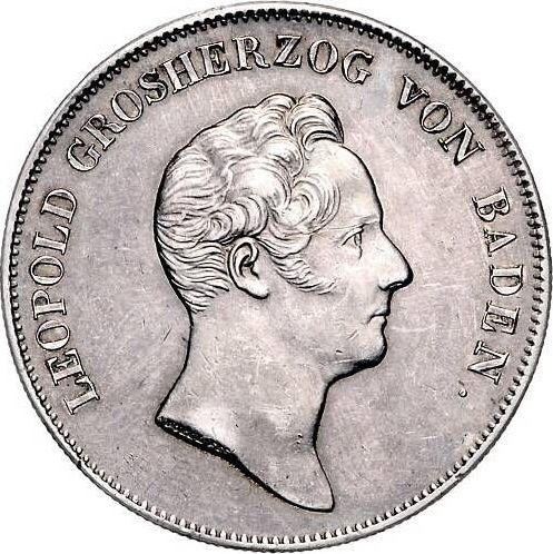 Аверс монеты - Талер 1833 года - цена серебряной монеты - Баден, Леопольд
