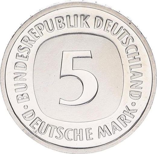 Anverso 5 marcos 1982 F - valor de la moneda  - Alemania, RFA
