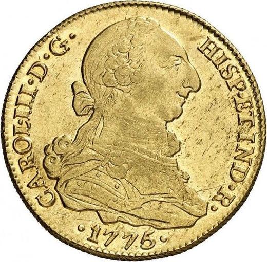 Avers 4 Escudos 1775 S CF - Goldmünze Wert - Spanien, Karl III
