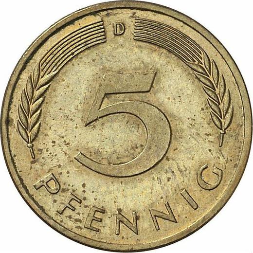 Awers monety - 5 fenigów 1989 D - cena  monety - Niemcy, RFN