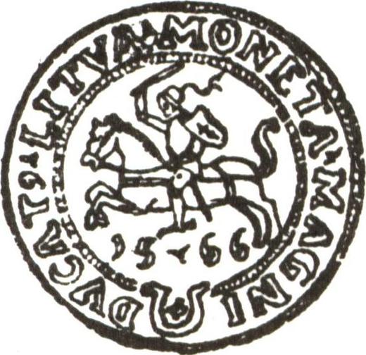 Rewers monety - 1 grosz 1566 "Litwa" - cena srebrnej monety - Polska, Zygmunt II August