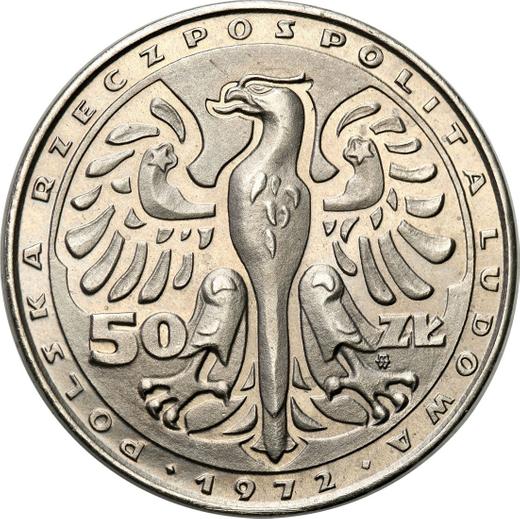 Аверс монеты - Пробные 50 злотых 1972 года MW "Фридерик Шопен" Никель - цена  монеты - Польша, Народная Республика