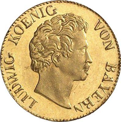 Anverso 1 Kreuzer 1827 Oro - valor de la moneda de oro - Baviera, Luis I