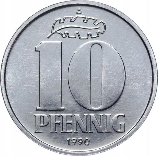 Anverso 10 Pfennige 1990 A - valor de la moneda  - Alemania, República Democrática Alemana (RDA)