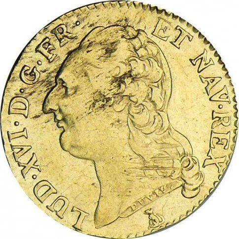 Аверс монеты - Луидор 1789 года T Нант - цена золотой монеты - Франция, Людовик XVI