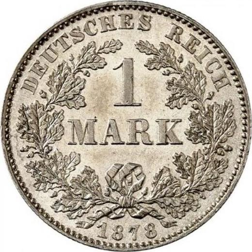 Аверс монеты - 1 марка 1878 года B "Тип 1873-1887" - цена серебряной монеты - Германия, Германская Империя