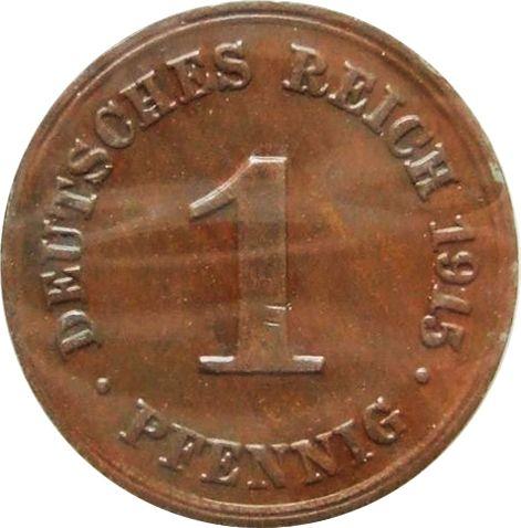 Аверс монеты - 1 пфенниг 1915 года D "Тип 1890-1916" - цена  монеты - Германия, Германская Империя