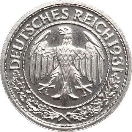 Аверс монеты - 50 рейхспфеннигов 1931 года A - цена  монеты - Германия, Bеймарская республика