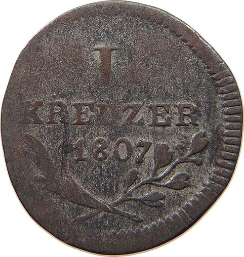 Reverso 1 Kreuzer 1807 - valor de la moneda de plata - Wurtemberg, Federico I