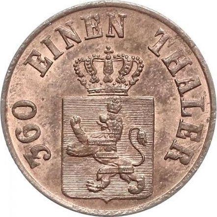Anverso Heller 1861 - valor de la moneda  - Hesse-Cassel, Federico Guillermo