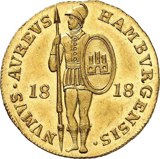 Аверс монеты - Дукат 1818 года - цена  монеты - Гамбург, Вольный город