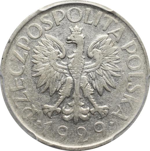 Аверс монеты - Пробный 1 злотый 1929 года "Диаметр 25 мм" Никель - цена  монеты - Польша, II Республика