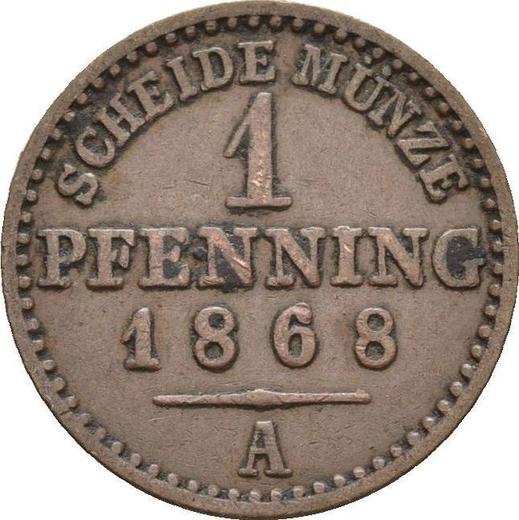 Reverso 1 Pfennig 1868 A - valor de la moneda  - Prusia, Guillermo I